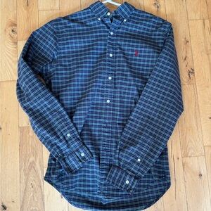 Ralph Lauren Blue and Green Casual Button Down Shirt - Slim Fit